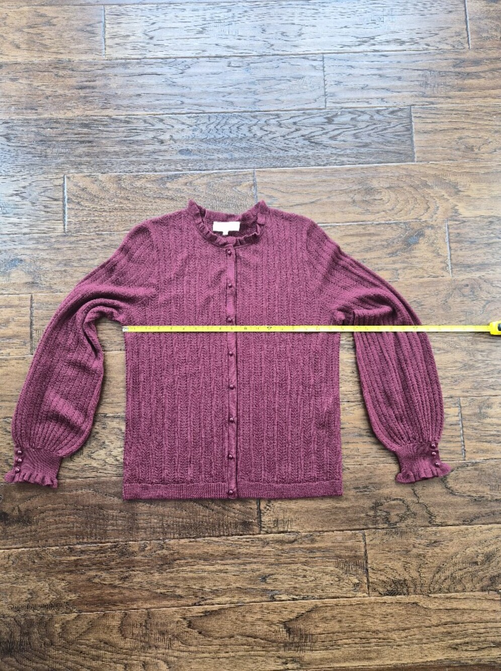 [Sezane] NWOT Louis Cardigan In Burgundy, Size M, 100% Merino Wool - Picture 6 of 11